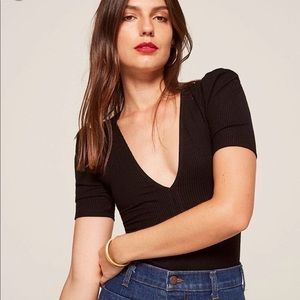Reformation Black Ray Top